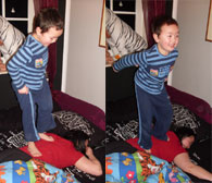Mamma wilde een stevige massage dus hoppekee